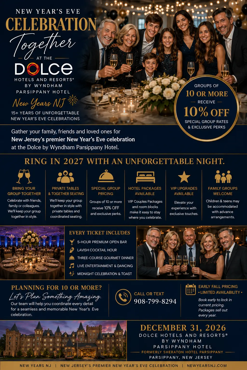 Group discounts available for New Years